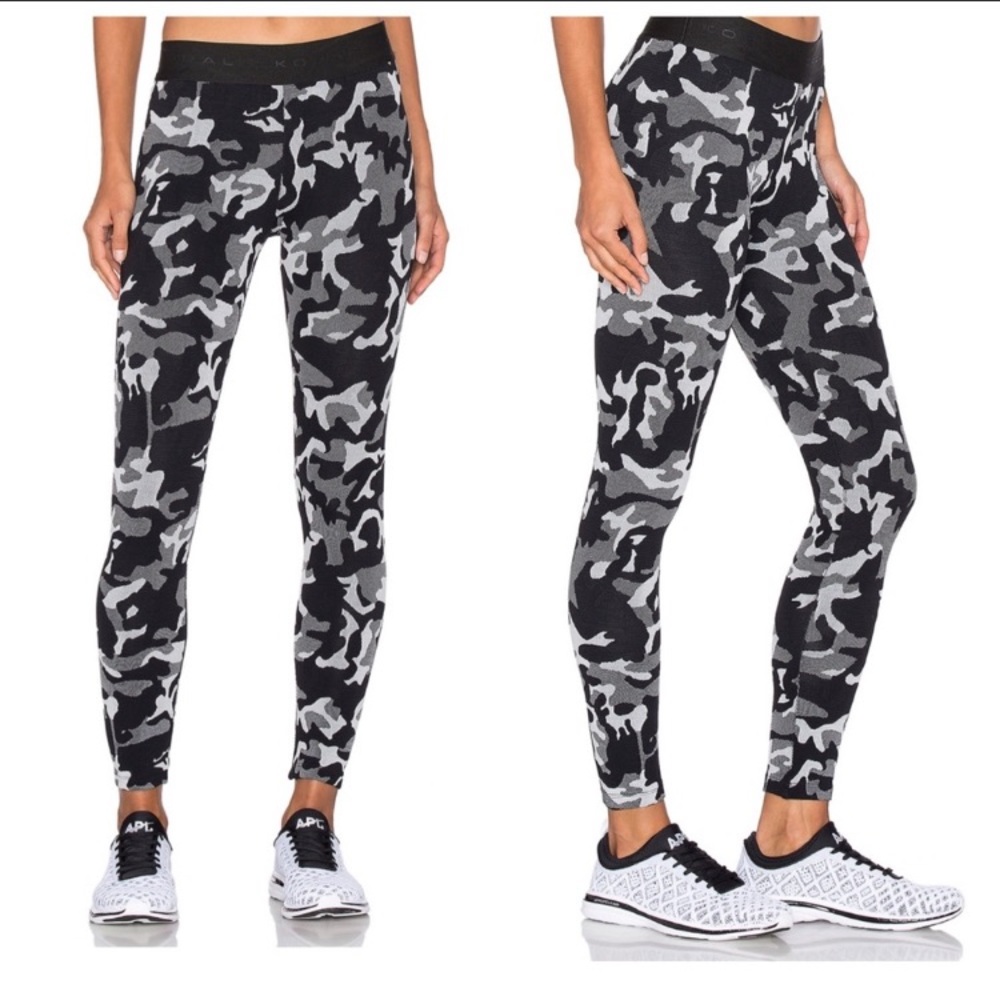 Koral Knockout High Rise Black Camo Crop Leggings